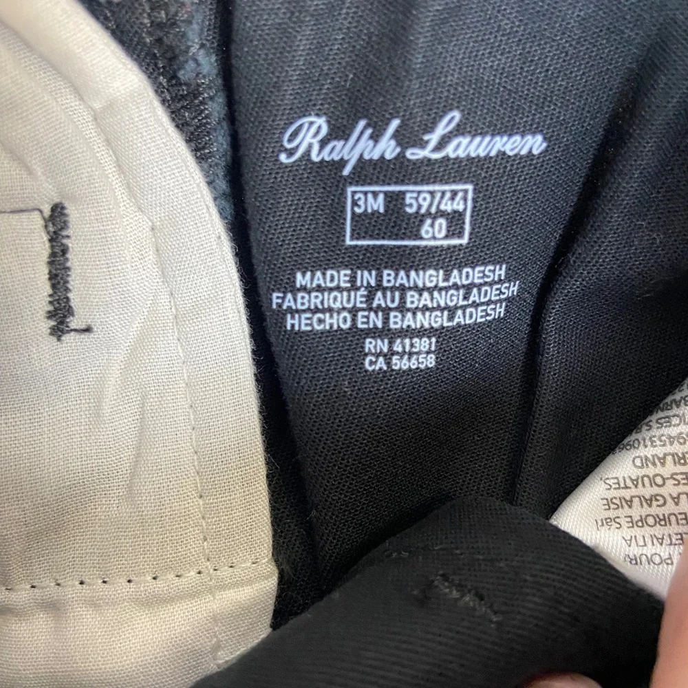 Ralph Lauren Baby Boy 3M Black‎ Chino Shorts Elastic Waist Blue Pony Logo NEW